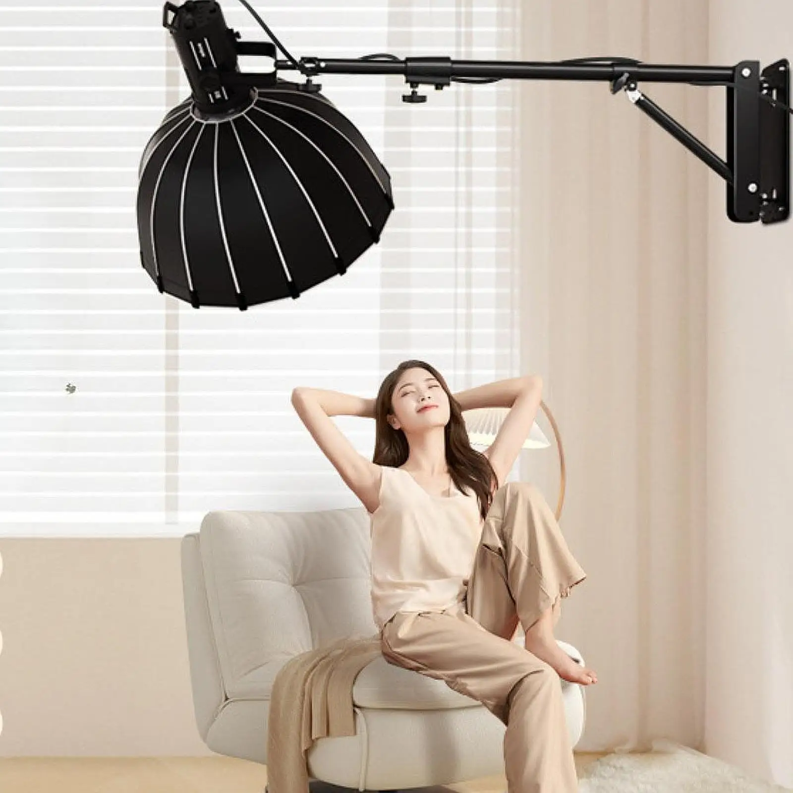 Wall Mounted Ring Light Mount Triangle Base Aluminum Alloy Space Saving Mounting Bar Wall Light Holder for Studio Video