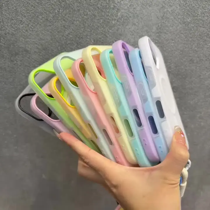 Матовый чехол Magsafe контрастного цвета Jelly Candy Color для iPhone 16 15 14 13 12 11 Pro Max Plus мягкий