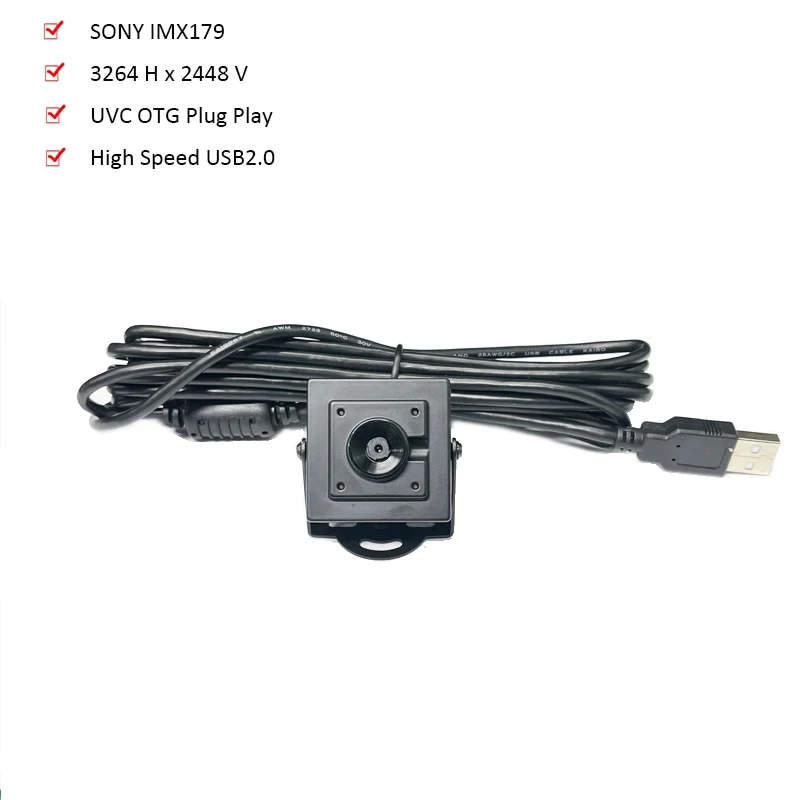 케이스 및 USB 웹캠 UVC OTG 플러그 플레이, ATM 셀프 서비스, 4K 8MP HD  IMX179 75 ° USB2.0 카메라 자동 초점 75 도