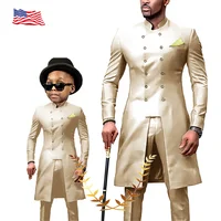 Smoking de Mariage 2 Pièces Imbibé pour Homme, Veste de ixFormelle pour Enfant, Vêtements de Style Indien Personnalisés pour Parents et Enfants 5