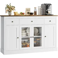 Sideboard Buffet Cabinet with Storage, 55" Large Kitchen Buffet Storage Cabinet, Modern Farmhouse Coffee Bar Cabinet 1