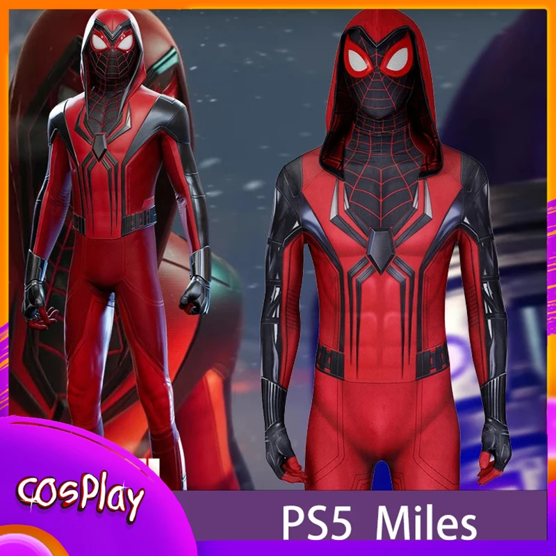 

Anime Spider Man Cosplay Costume Gmae Ps5 Miles Superhero Men's Jumpsuit Halloween Comic-con Props Bodysuit Clothing X-mas Gift