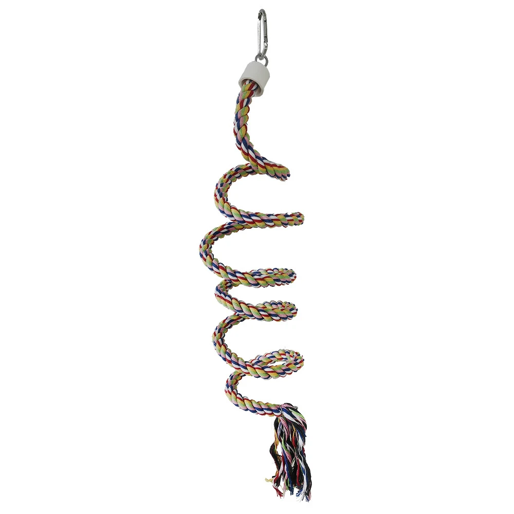 Cotton Rope Parrot Bird Rope Toy 1 pc Hanging Budgie Chew Toy Bird Cage Cockatiel Swing Bite Stand Training Supplies
