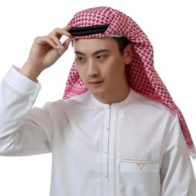 Islamic foulard Print Scarf Men Arab Headwear Hijab Scarf Turban Arabic Headcover For Women Muslim Clothing Prayer Turbante 3