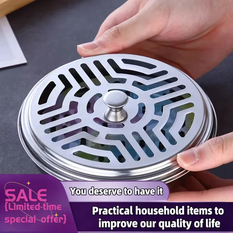 Iron Mosquito Coil Holder Box with Cover for Household