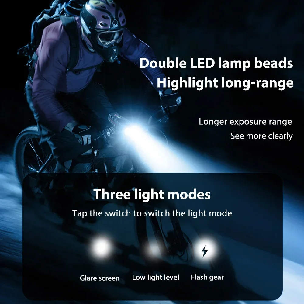 Solar MTB Road Bike Front Lamp USB Rechargeable LED Cycling Lantern Power Display High Beam Bicycle Flashlight for Night Riding