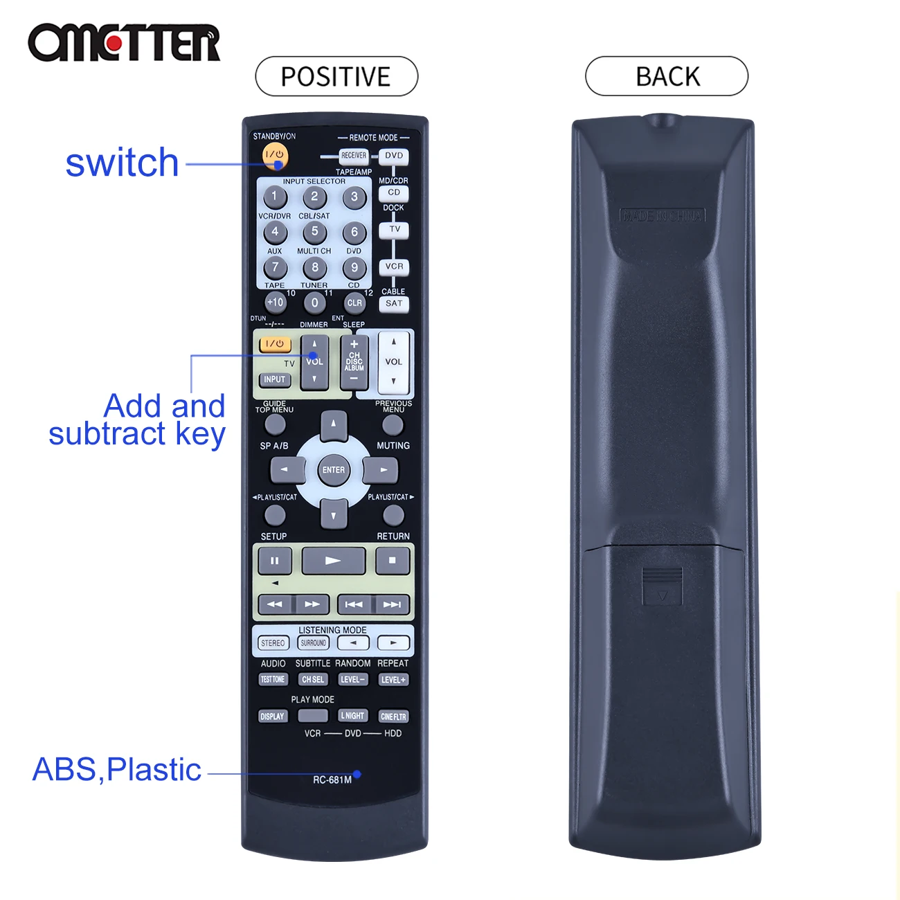 RC-681M For Onkyo Home Theater AV Receiver Remote Control HT-R550