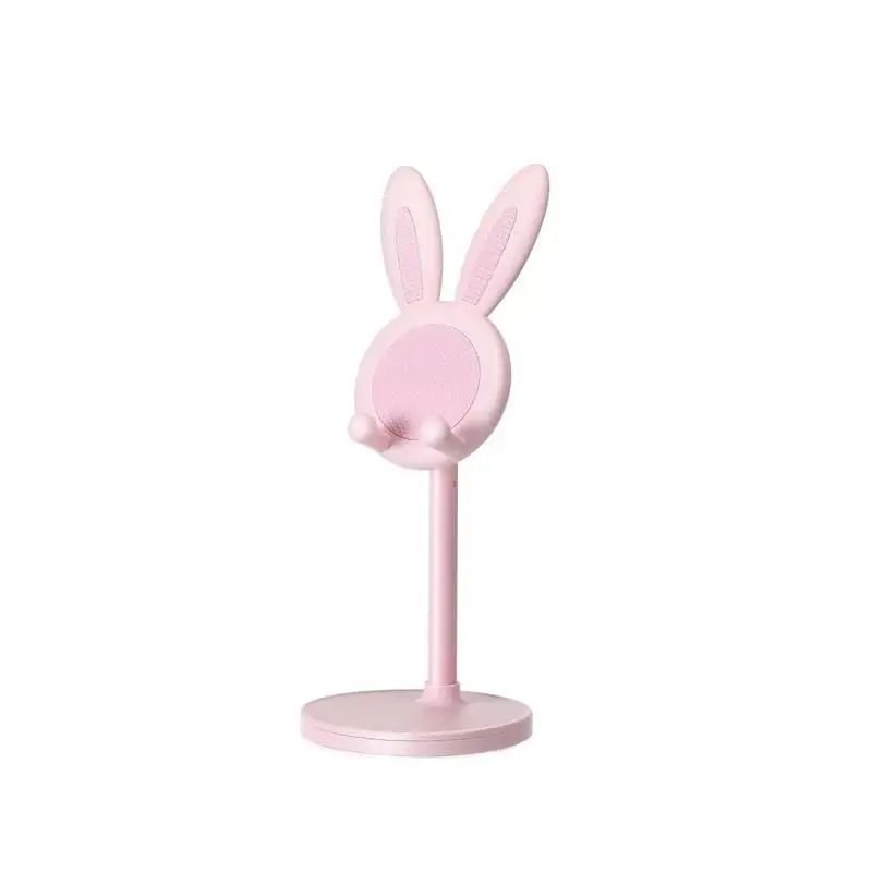 Pink Phone Holder Desktop Mobile Phone Stand For iPhone Samsung Tablet Smartphone Adjustable Lovely Rabbit Cartoon Table Support