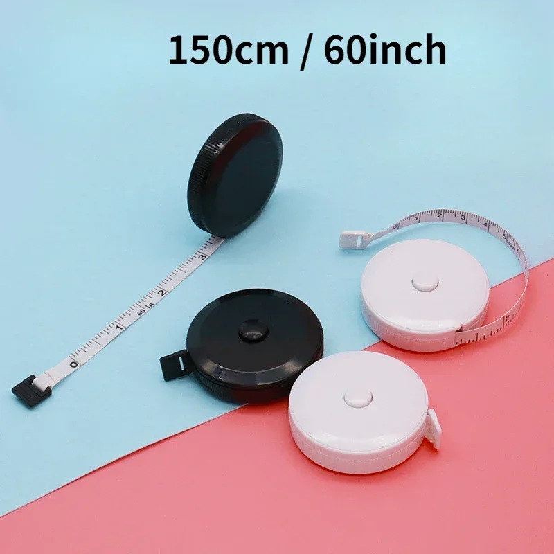 Black Double Sided Measuring Tape Auto Retractable Tools ABS Flexible Sewing Mini Measuring Tape 1PC 150cm/60inch tape measure measuring tape