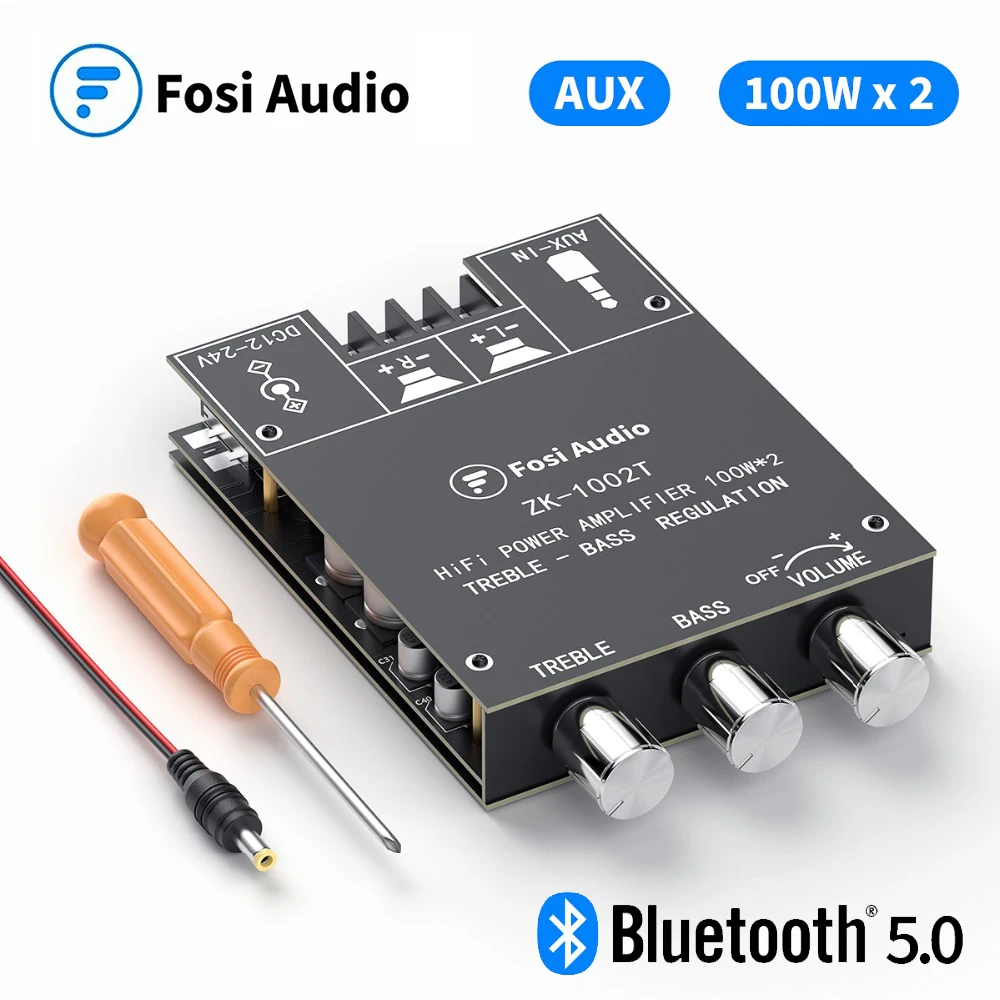 Fosi Audio ZK-1002T Bluetooth Плата усилителя высоких и низких частот регулировка сабвуфера