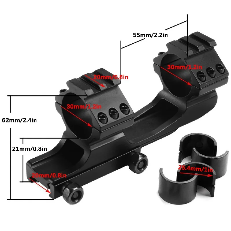 Ohhunt Scope Mount Rings High Profile Integral Flashlight Tube Clamp 25.4mm 30mm 20mm 62mm 1" 55mm 135mm K3003