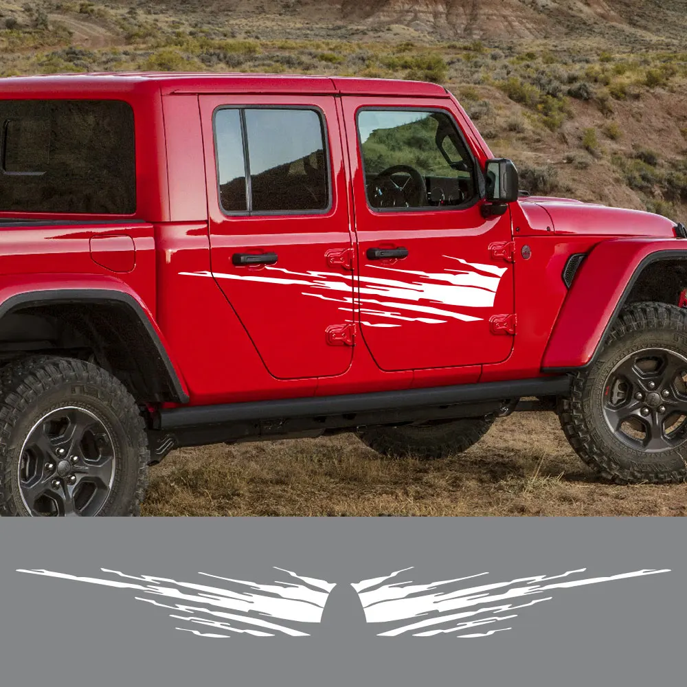 

Боковые наклейки на дверь пикапа для Jeep Gladiator JT, стильные графические наклейки-брызги для грузовика, декоративные наклейки, автомобильный виниловый чехол, аксессуары для автотюнинга