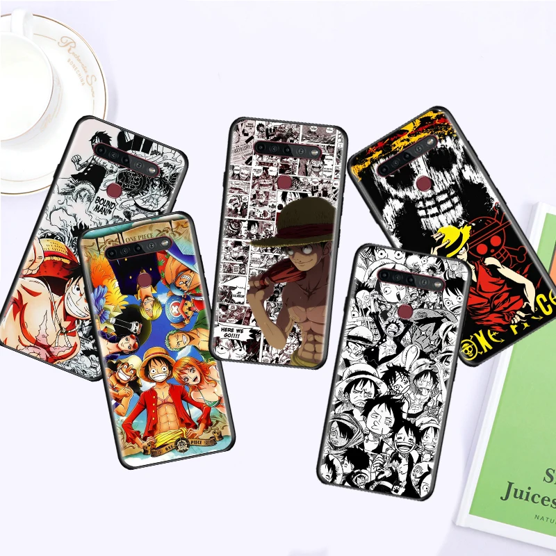 O-One P-Piece Animazione Cartoon Per Lg Q60 V60 V50S V50 V40 V30 K92 K71 K61 K51S K41S K50S K22 G8 5G Cassa Del Telefono Nero