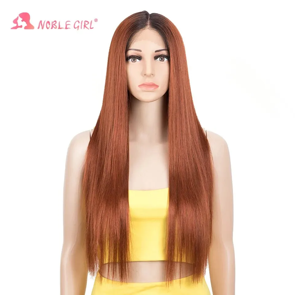 28Inch Long Straight Lace Front Wig for Black Women