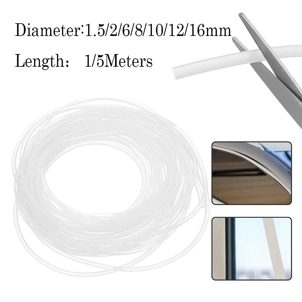 High-Temperature Waterproof Silicone Cord - White Rubber Trim Seal Strips, 1-16mm Diameter