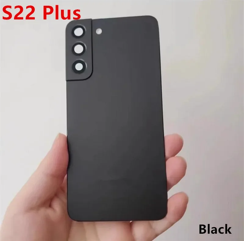 삼성 갤럭시 S22 플러스 S906 유리 배터리 뒷면 커버 수리용 S22Plus 하우징 도어 폰 후면 케이스 + 카메라 렌즈 교체