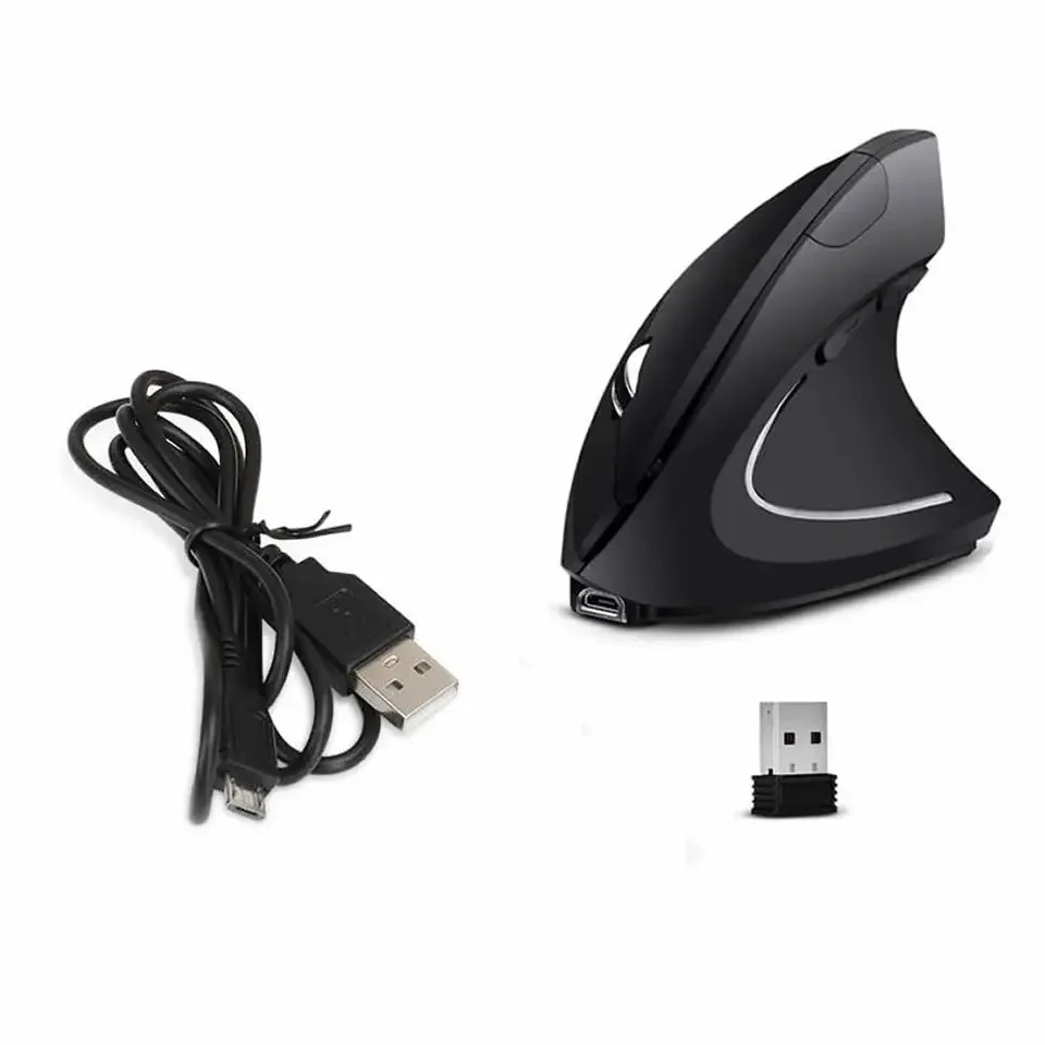 Vertikale ergonomische kabellose wiederaufladbare Gaming-Maus (optisch, 2,4 GHz) für Computer, PC, Laptop und Desktop (USB)_voghion.com