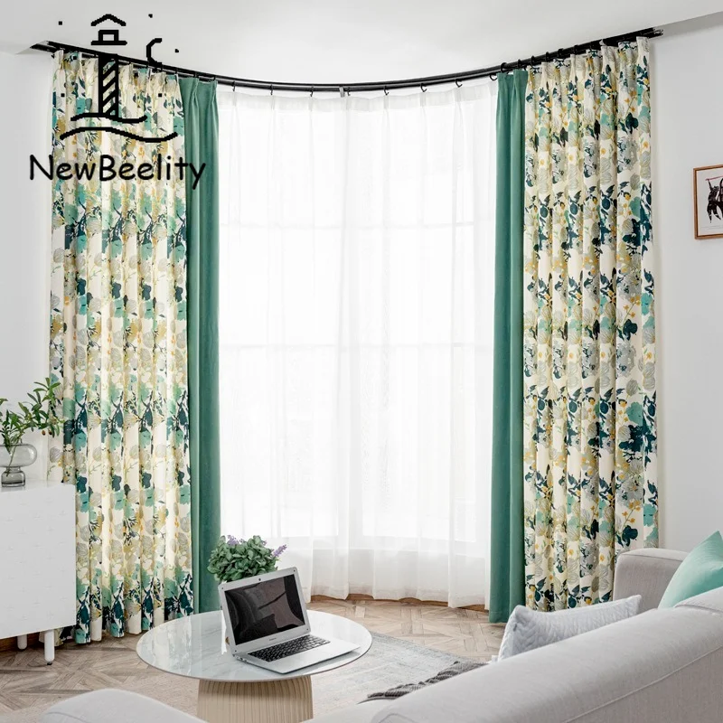 

American Curtains for Living Dining Room Bedroom Simple light luxury shading windshield Simple light luxury shading windshield