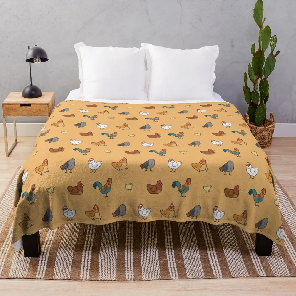 

Chickens! Throw Blanket Loose Blanket Soft Plaid Large Blanket
