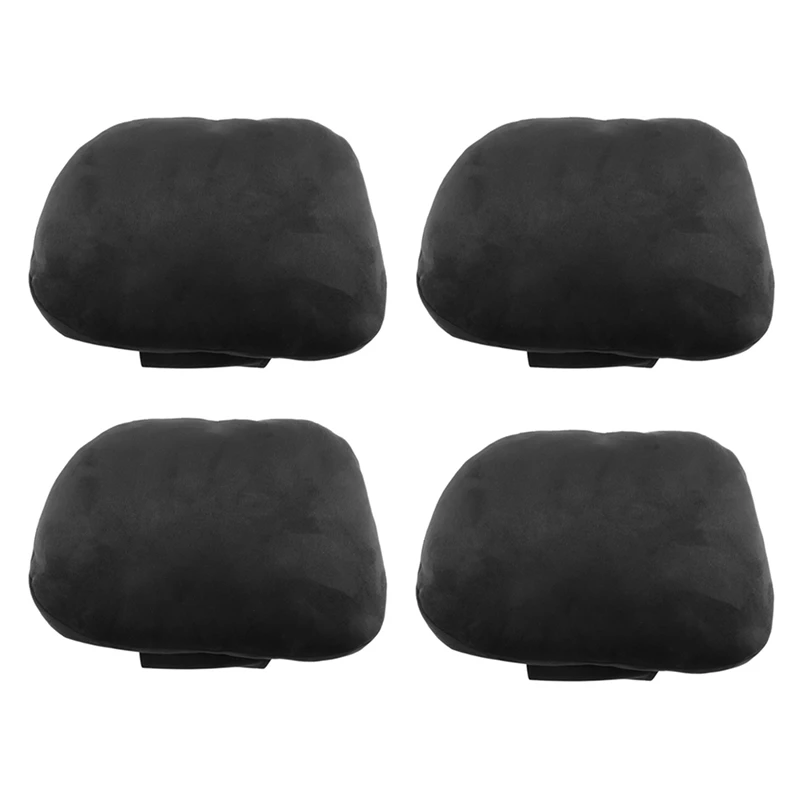 

4X Car Universal Ultra Soft Headrest Neck Seat Cushion Headrest Cover For Mercedes-Benz Black