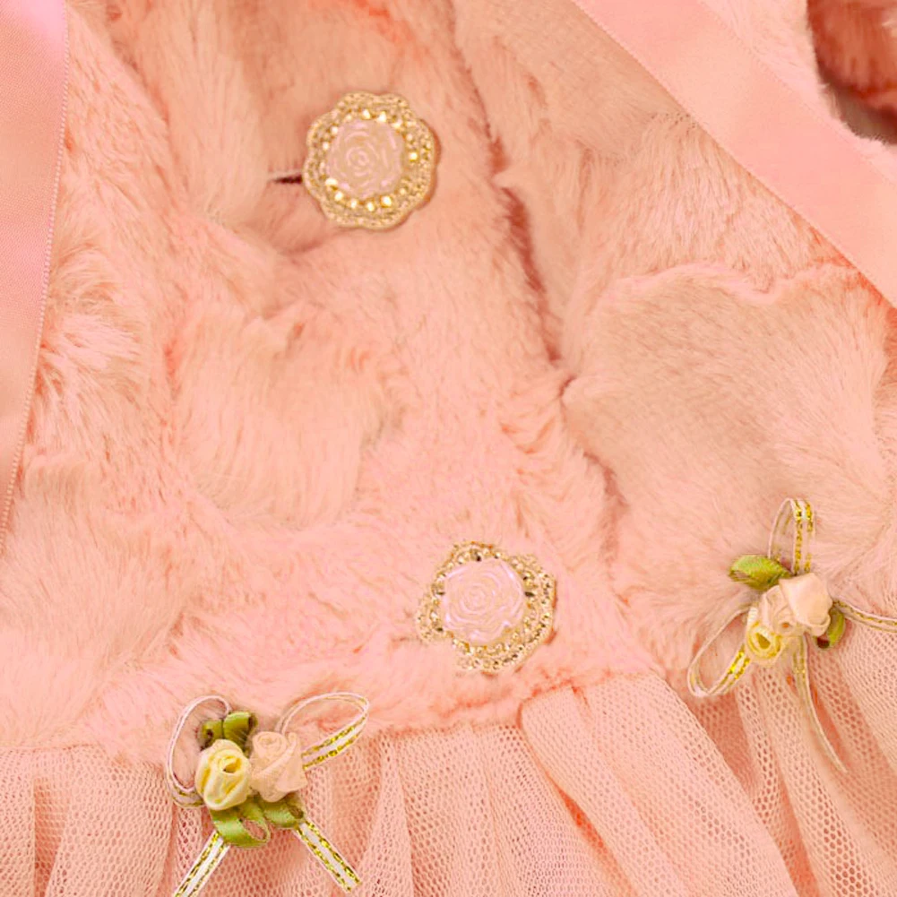 Baby Girls Princess Coat,Children's Cotton Coat,Long Sleeve Warm Jacket,Winter Parka,Bow Outwear,Toddlers Flower Plush Overcoat