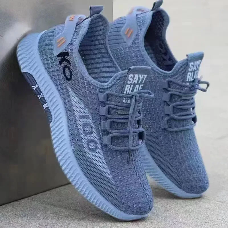 Mens Breathable Anti-Slip Sports Sneakers - Casual Flat Heel Shoes