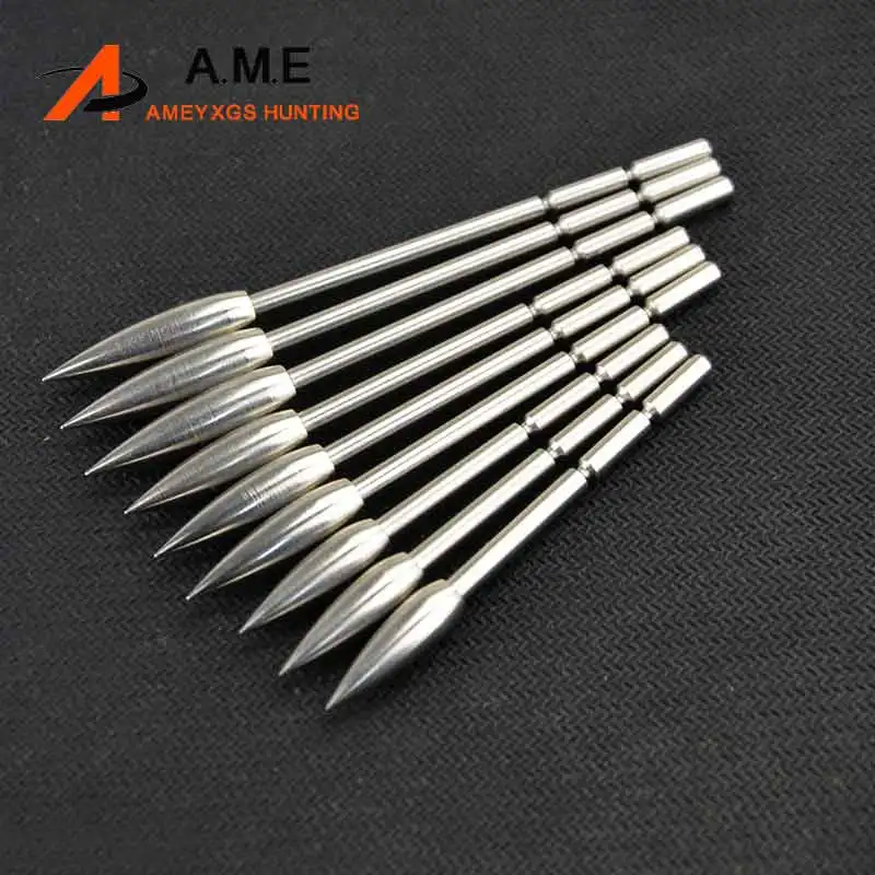 Archery arrowhead 6/12/24Pcs 3.2mm Arrowhead 80 100 120 Grains for ID 3.2mm Arrow Shaft Stainless Steel Target Point