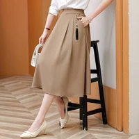 2024 New Solid Color Fringe Skirt Summer Classic Clothing Women's Loose Plus Size Skirt New Street Elegance Calf Belly Skirt