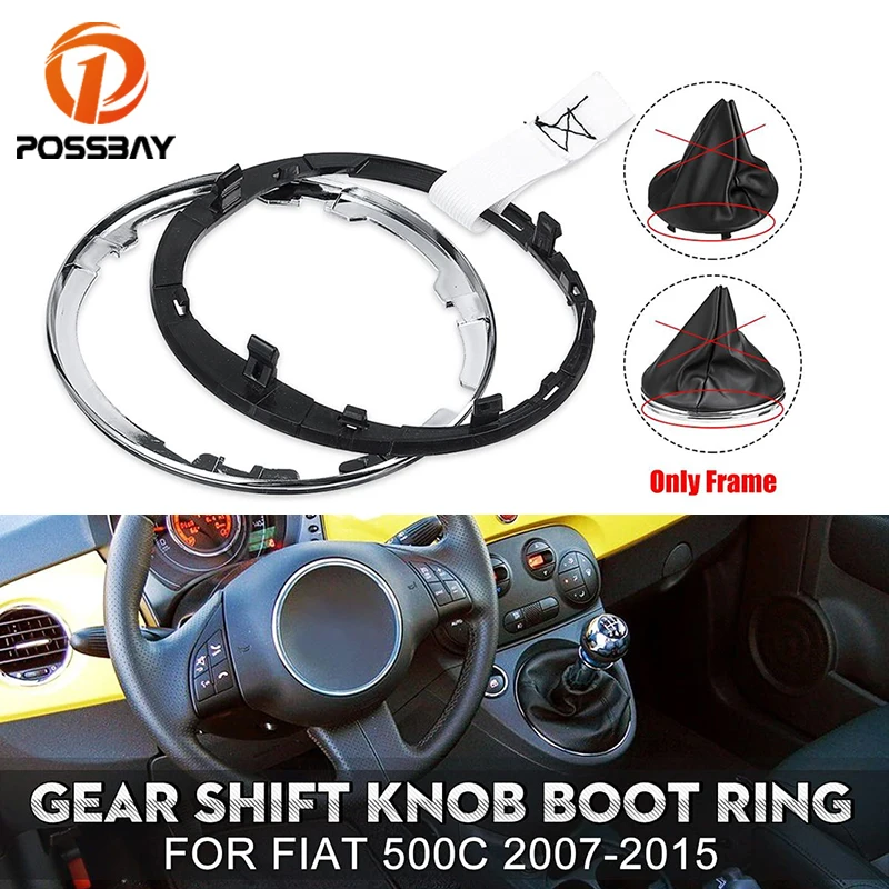 2 Pz Auto Pomello Del Cambio Leva Del Cambio Boot Ring Lugs 55344016 50295325 Per Fiat 500C 2007 2008 2009 2010-2015 Accessori Interni Auto
