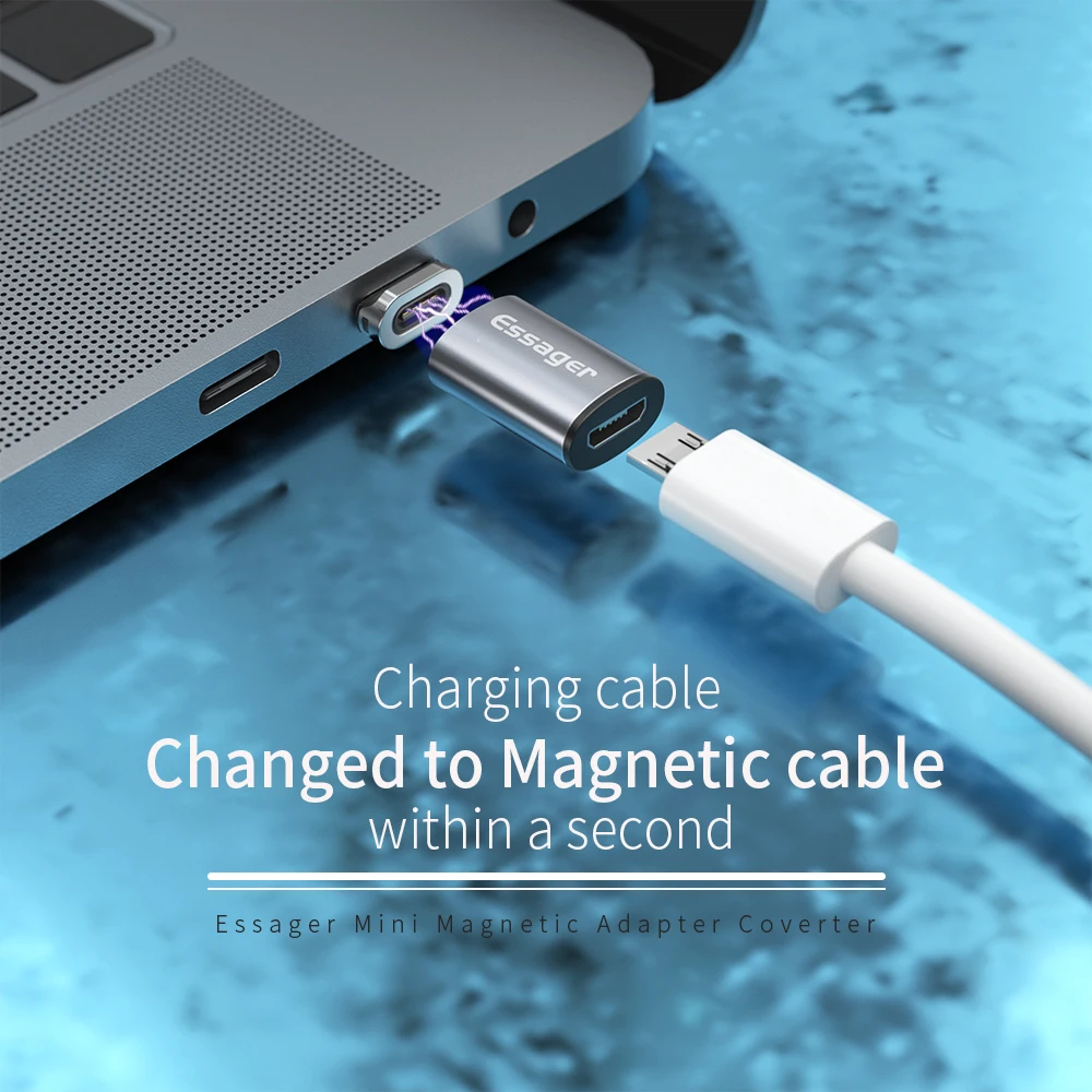 Micro USB adapter Essager micro USB magnetic adapter magnet MicroUSB female to Type C male converters for iPhone Xiaomi Samsung cable connector