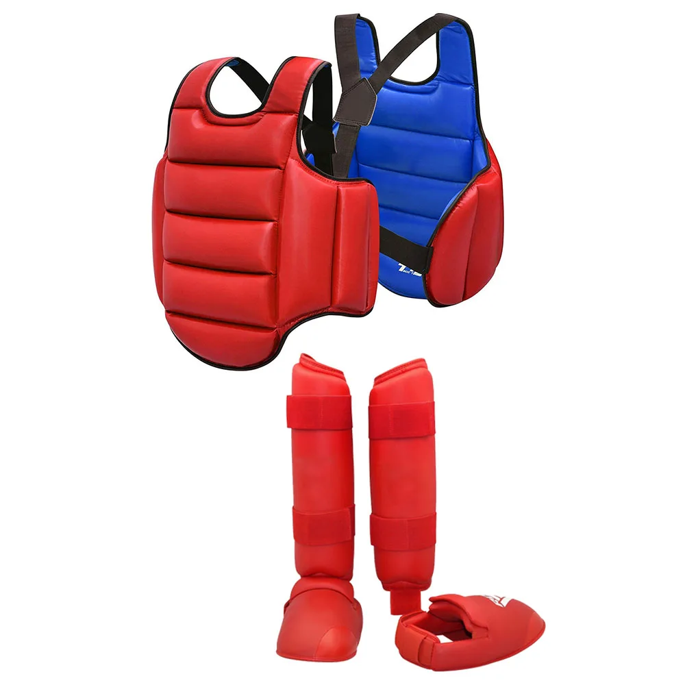 Équipement de boxe MMA, gants de karaté, Taekwondo Dobok, anneau de Rotterdam, ensemble uniforme, casque, protège-tibias, poitrine trempée, protection du corps