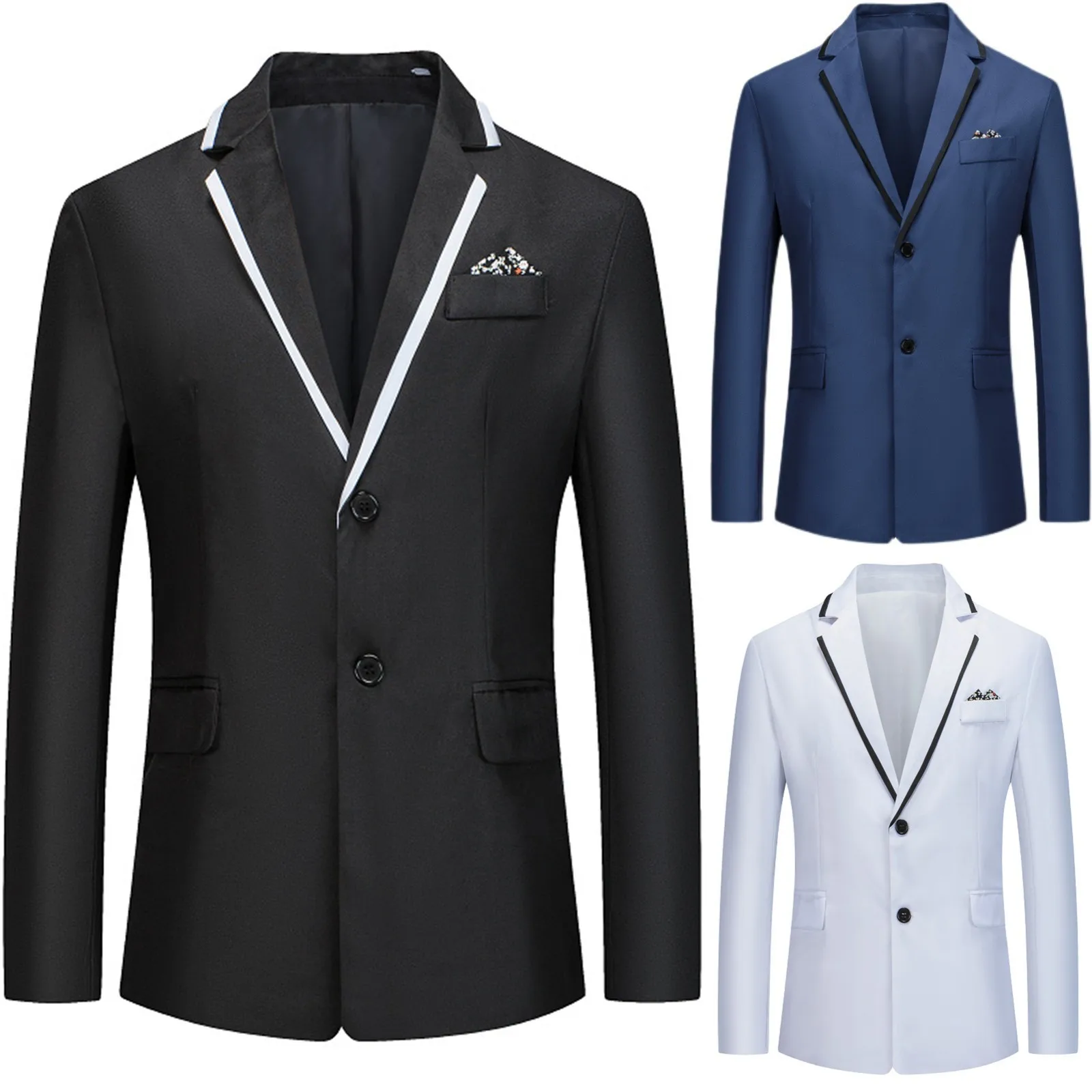 

Mens Stylish Colorful Slim Fit Casual Blazer Jacket Solid Color Wedding Prom Formal Suit Coats For Men Male Suit Coat 2023 Fall