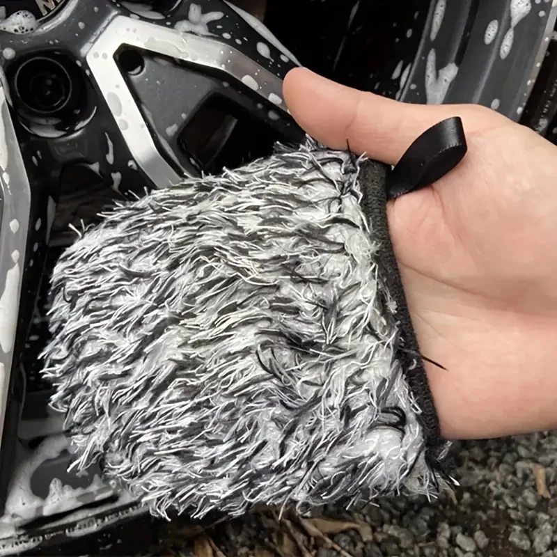 Auto Care Double-faced Glove Car Wash Microfiber Chenille Gloves Thick Auto Cleaning Mitt Wax Detailing Waterproof Brush