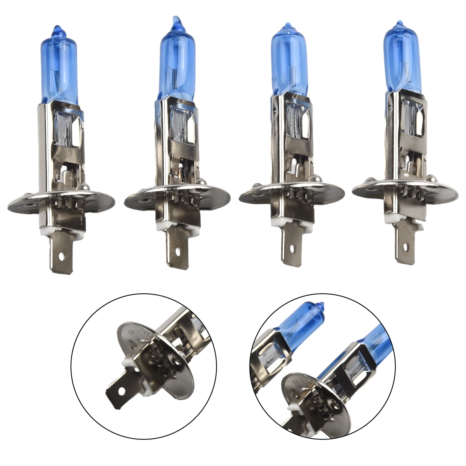 

4pcs Auto H1 Halogen Headlight White Light Lamp High/Low Beam 12V 6000K Bulb 55W Aluminum Alloy Car Headlight Bulbs Car Lights