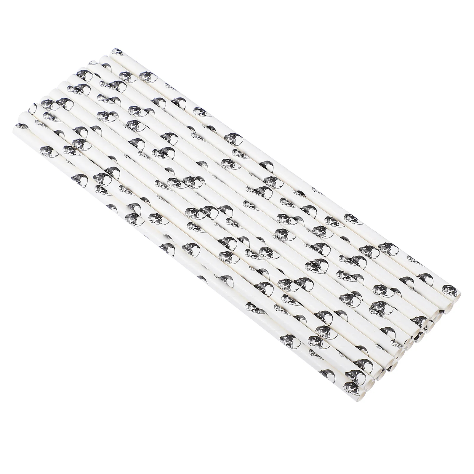 100 Pcs Paper Straws One-off Vintage Kraft Drinking for Halloween Degradable Party Supply