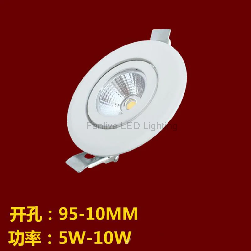 60 개/몫 10w 15w 20W 천장 통 조정 가능한 짐벌 회전 오목한 Led 통 COB Led 스포트 라이트 램프 Ac85-265V