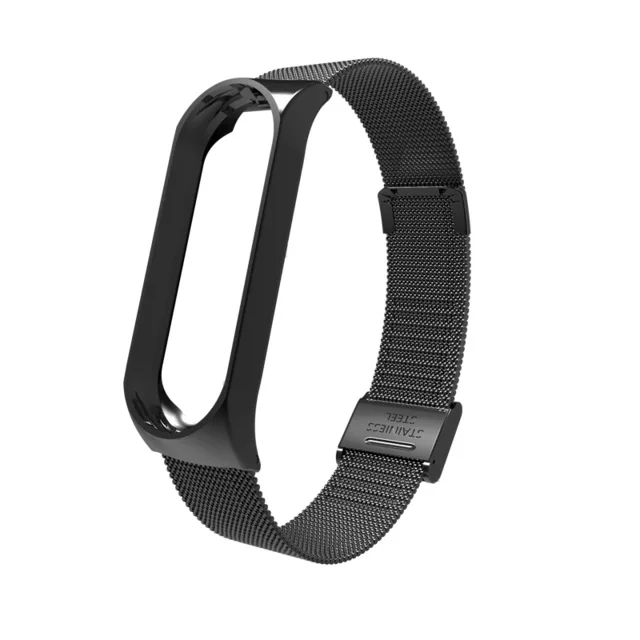 Strap For Xiaomi Mi Band 3 4 5 Wrist Metal Bracelet Screwless Stainless Steel MIband for Mi Band 4 3 5 Strap Wristbands Pulseira Black 2