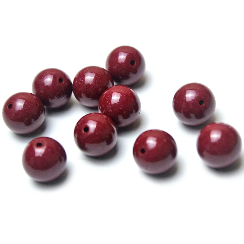 5A 천연 진사 6-14mm Zinnober  Vermilion 단일 라운드 비즈 DIY 쥬얼리 소재 루즈 비즈 팔찌 목걸이