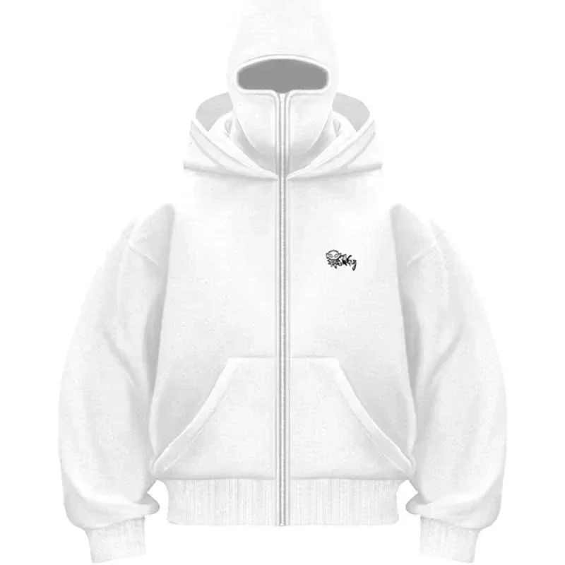 Fashion Trend American New Letter Printed Zipper Hooded Sweater Men Y2K Harajuku Vintage Hip-hop Popular Casual Couple Hoodies 2