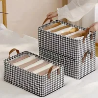 Fabric Storage Bins with Metal Frame Large Clothes and Pants Storage Baskets for Closet Organizing Rectangle Household Handing 2