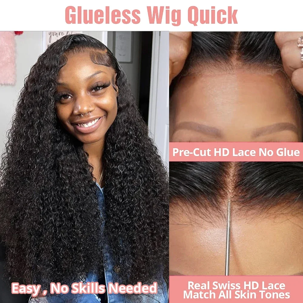 Glueless Wig Human Hair Ready to Wear 13x4 Lace Frontal Wigs Brazilian Deep Wave Curly Human Hair Wig 7x5 Closure lace front wig human hair wigs human hair wig front lace wig