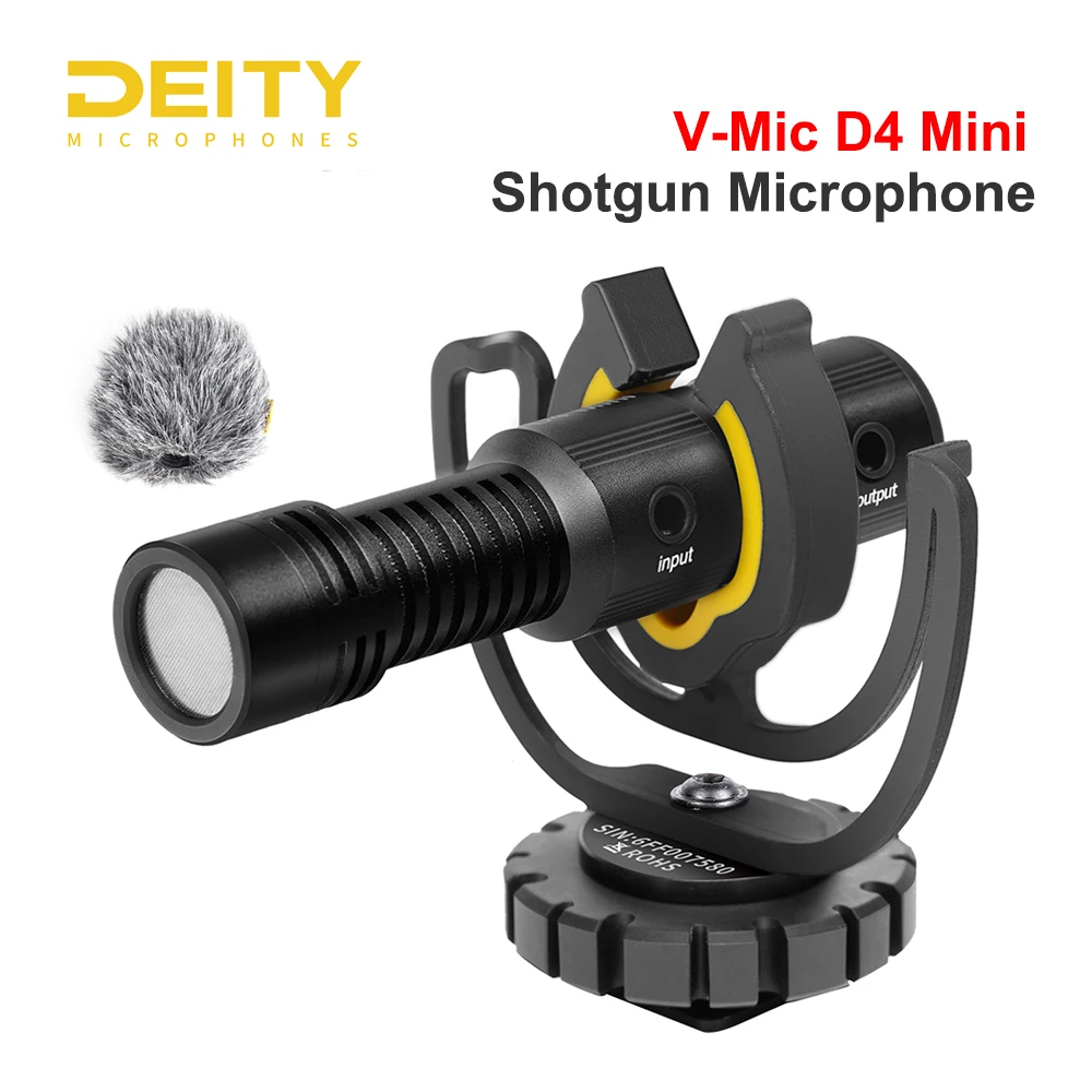 Deity V Mic D4 Mini Cardioid Shotgun Microphone with Shock Mount for
