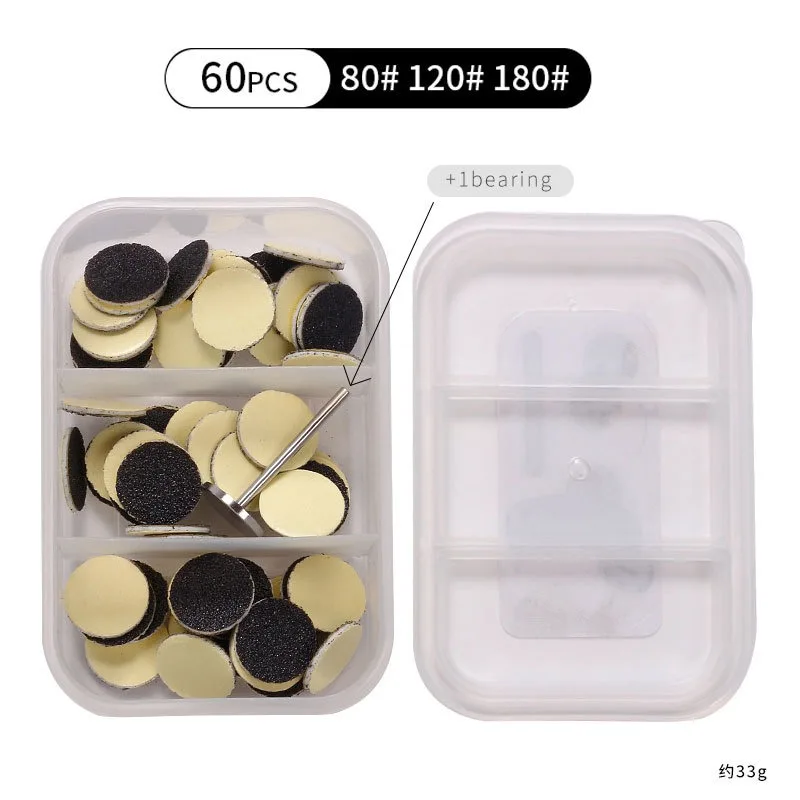 15/20/25mm Replaceable Sanding Paper with Metal Disk Colorful Pedicure Nail Bit Sandpaper Manicure Foot Care Tool Accessories