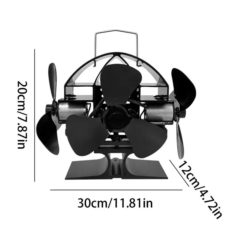 Wood Stove Fan 9/12 blade Heat Powered Silent Thermal Fireplace Eco Fan Quiet Home Double   Firewood Fireplace Fan images - 6