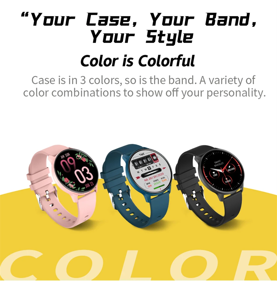 2022 New Fashion Smart Watch Men Fitness Bracelet Heart Rate Blood Pressure Monitoring Sports Tracker Smartwatch Gift for Women