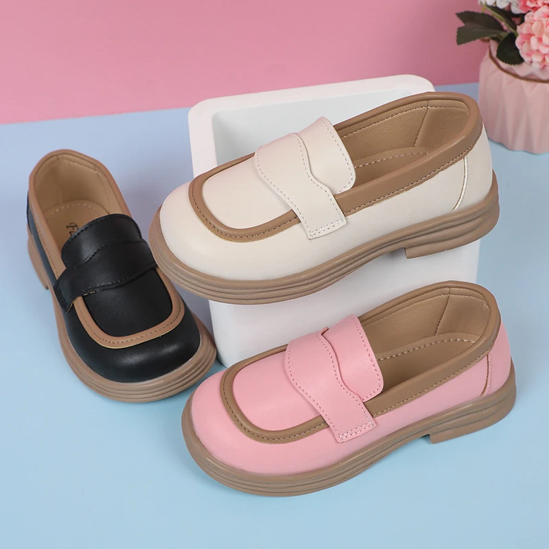 Leather Kids Loafers Slip On Shoes for Boys and Girls