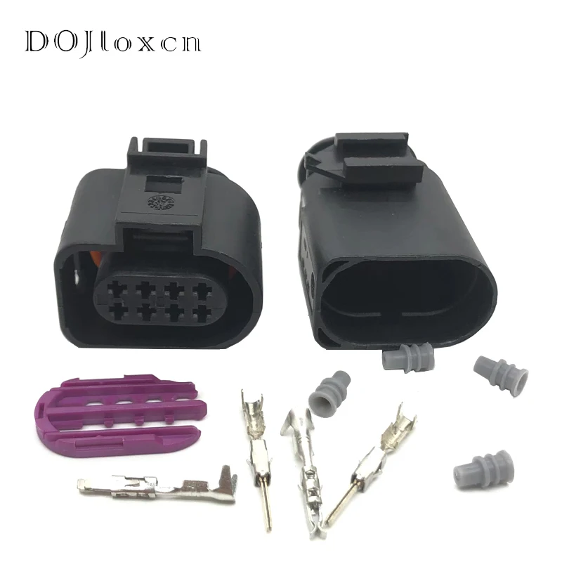 Lot De 4 Connecteurs 1 Broche 1J0973701A - Compatible Capteur Pression Huile VW/Audi, Avec Joints Et Boucles