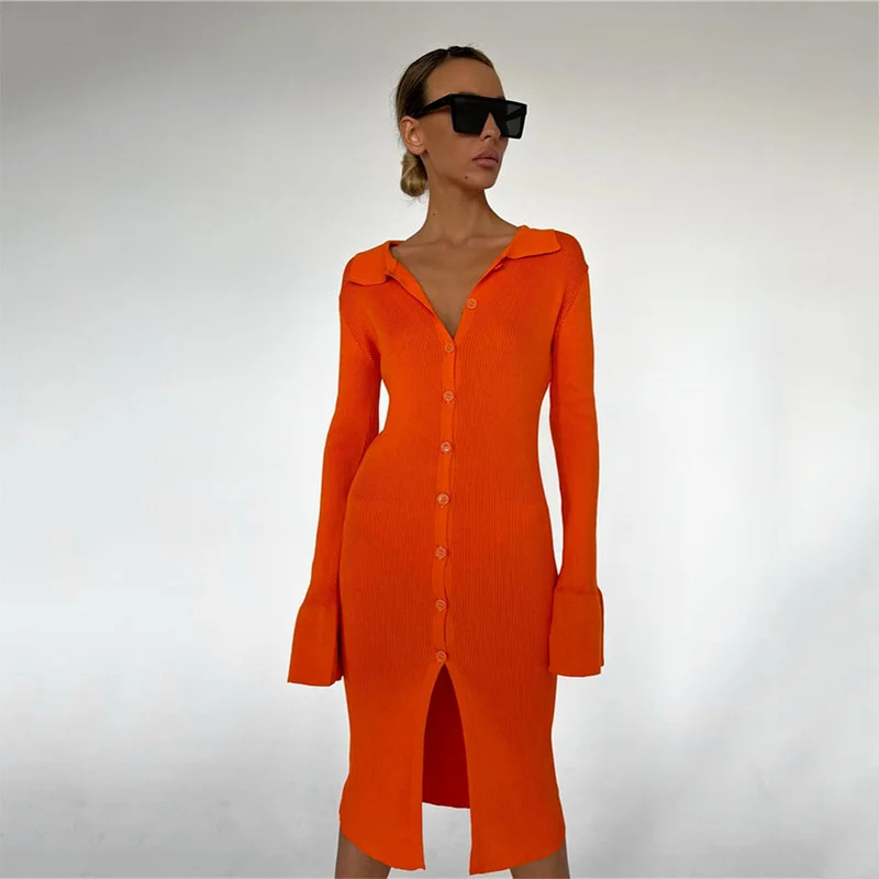 

Women Long Open Front Knitted Lapel Button Cardigan Sweater Casual Coat Classic Autumn Winter Long Sleeve Solid Dress Jumper