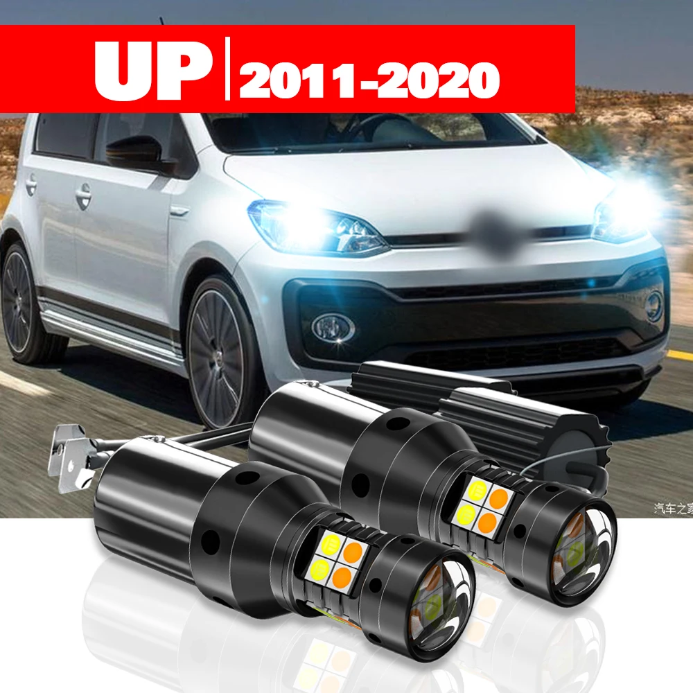 

For VW UP 2011-2020 Accessories 2pcs LED Dual Mode Turn Signal+Daytime Running Light DRL 2012 2013 2014 2015 2016 2017 2018 2019