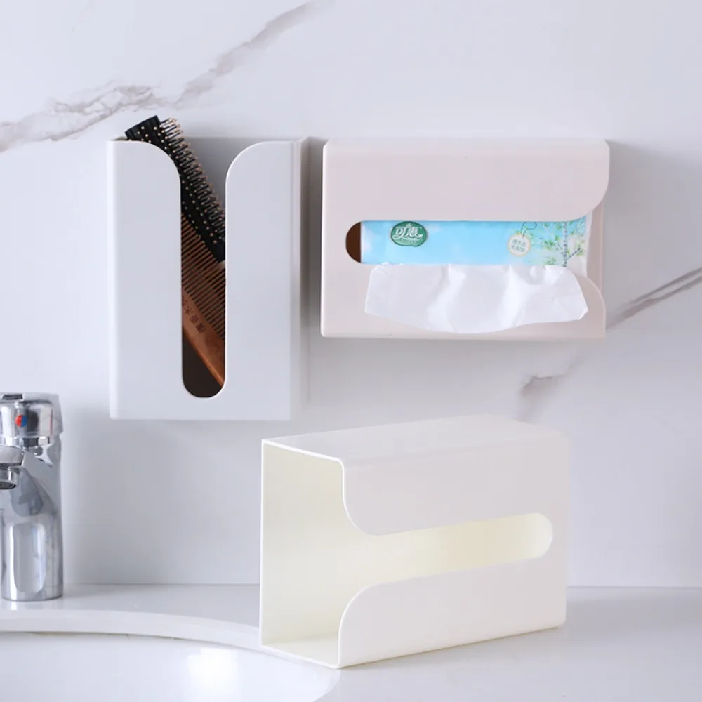 Description Picture 2 of itemNon Marking Sticker Paper Box Wall Mounted Tissue Holder Multifunctional Toilet Tissue Box